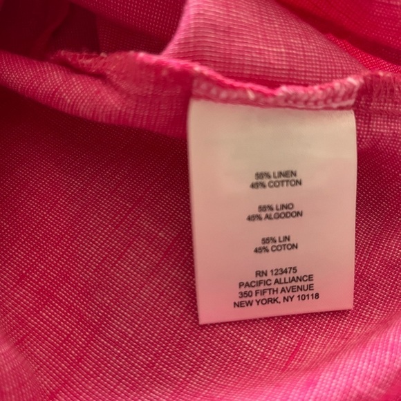 Ellen Tracy Linen Cotton Blend Pink 3/4 Sleeve Qtr Zip Pull On Top XL - Picture 8 of 8